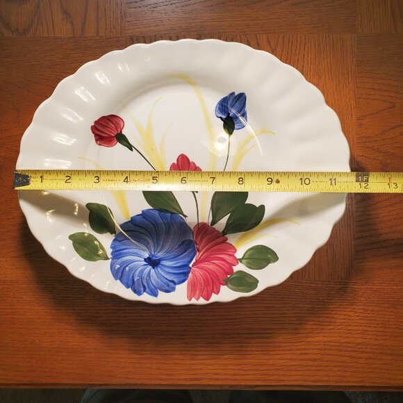 Vintage Oval Serving Plate & 3 Matching Coffee Cups. Chrysanthemum Pattern. - Picture 9 of 12